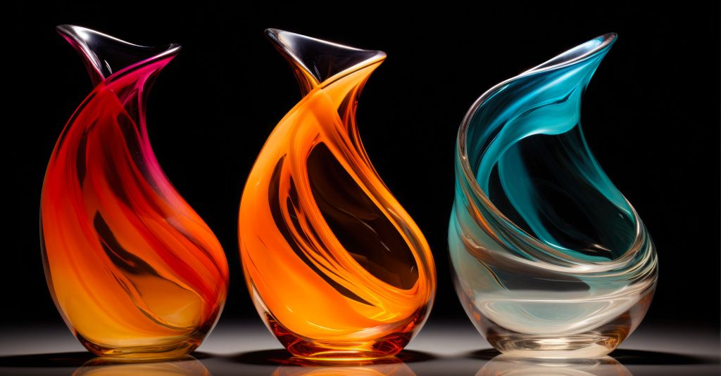 Coloured Glass Art Sculptures